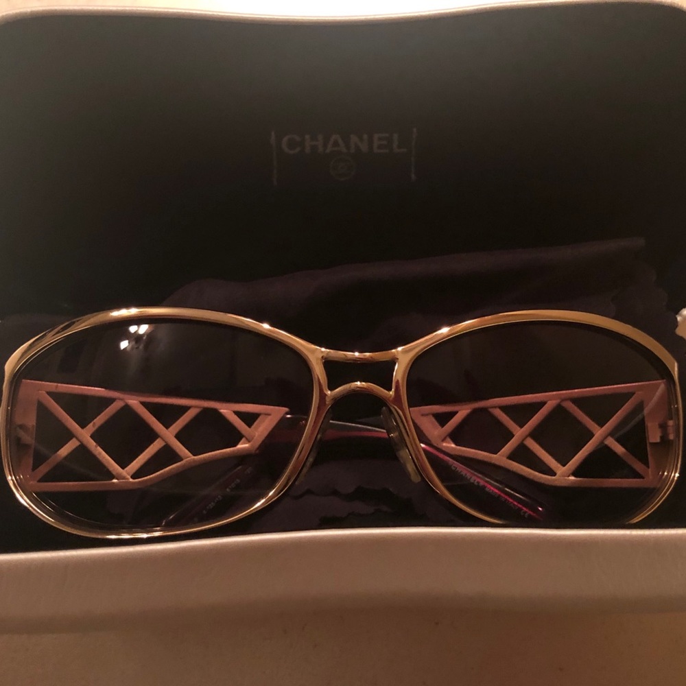 SOLD Chanel Sunglasses Metal Frame w/ Crystals